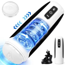 Male Masturbator with Mount, 10 Thrusting Rotating Modes Automatic Stroker Machine, Hands Free Penis Pleasure Sex Toy for Men