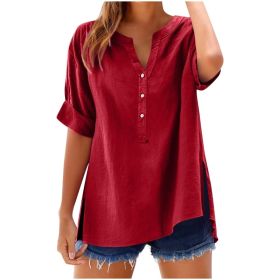 European And American Women's Fashion Versatile Top (Option: Red-M)