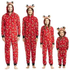 Autumn and winter pajamas (Option: Red-Mom XL)