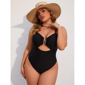 New Elegant And Fashionable Women's StyleWomen's Swimsuit For Beach Vacation Stylish One Piece With High Neck And Adjustable StrapsBeach Tankini- (Option: 1XL)