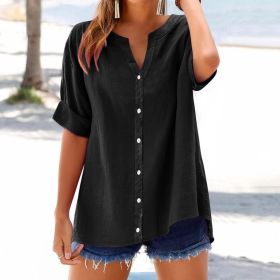 European And American Women's Fashion Versatile Top (Option: Black-S)