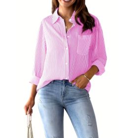 Loose-fitting Casual Short-sleeve Shirt (Option: Glittering Powder-M)